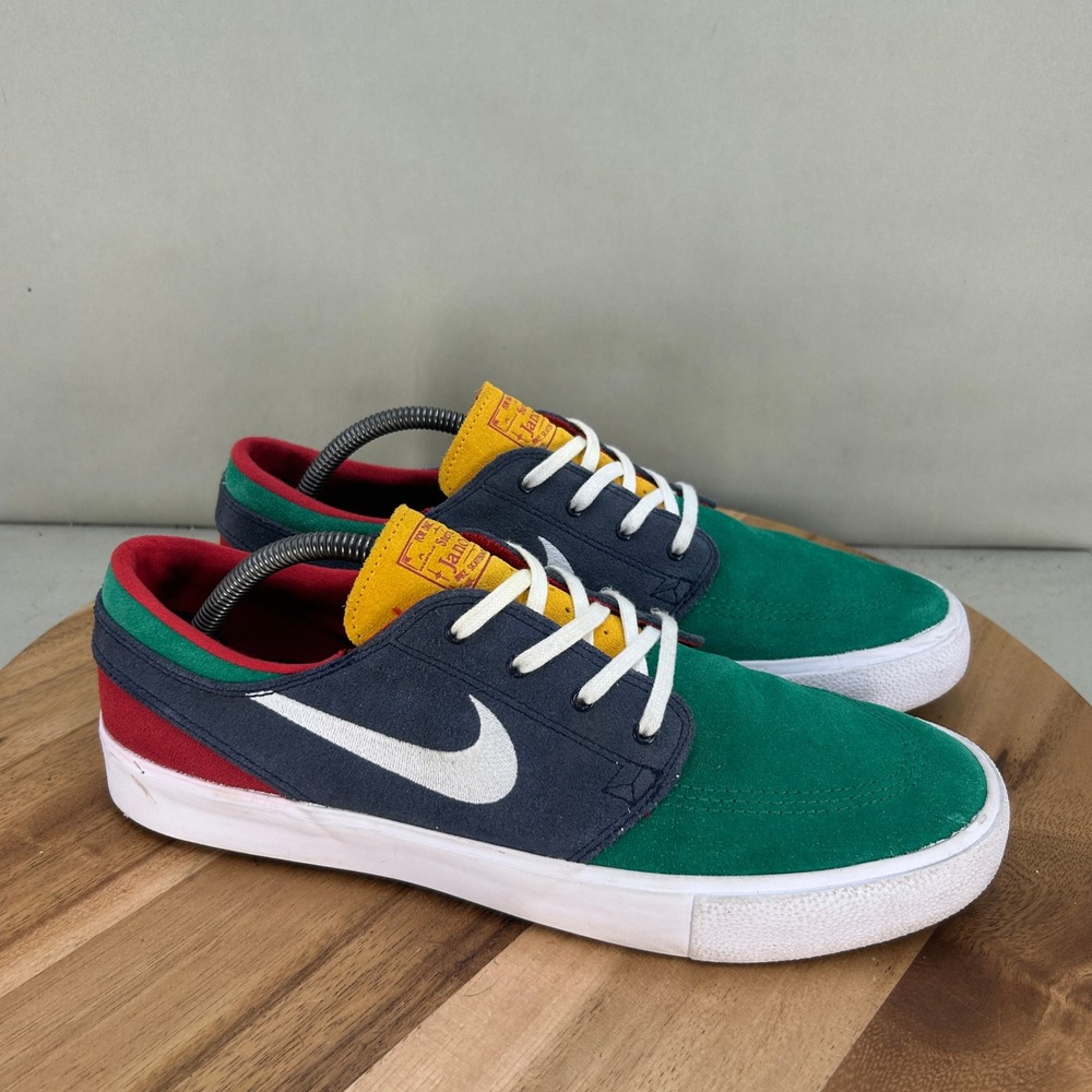 Nike SB Stefan Janoski Low Colorblock Green Blue Red Yellow Sneakers Size 11